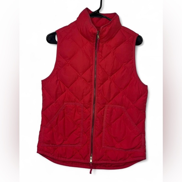 J Crew Orange/Red Quilted Women's Vest Puffer - Picture 4 of 4